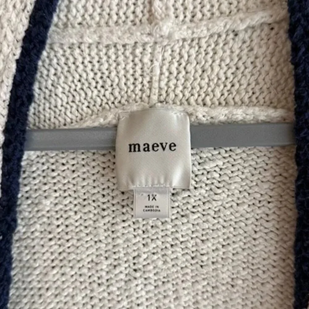 ANTHROPOLOGIE MAEVE Nautical Buoy Cardigan Sweater - SIZE 1X - Picture 5 of 9